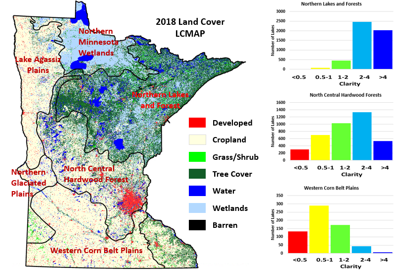Map of Minnesota showing land cover type